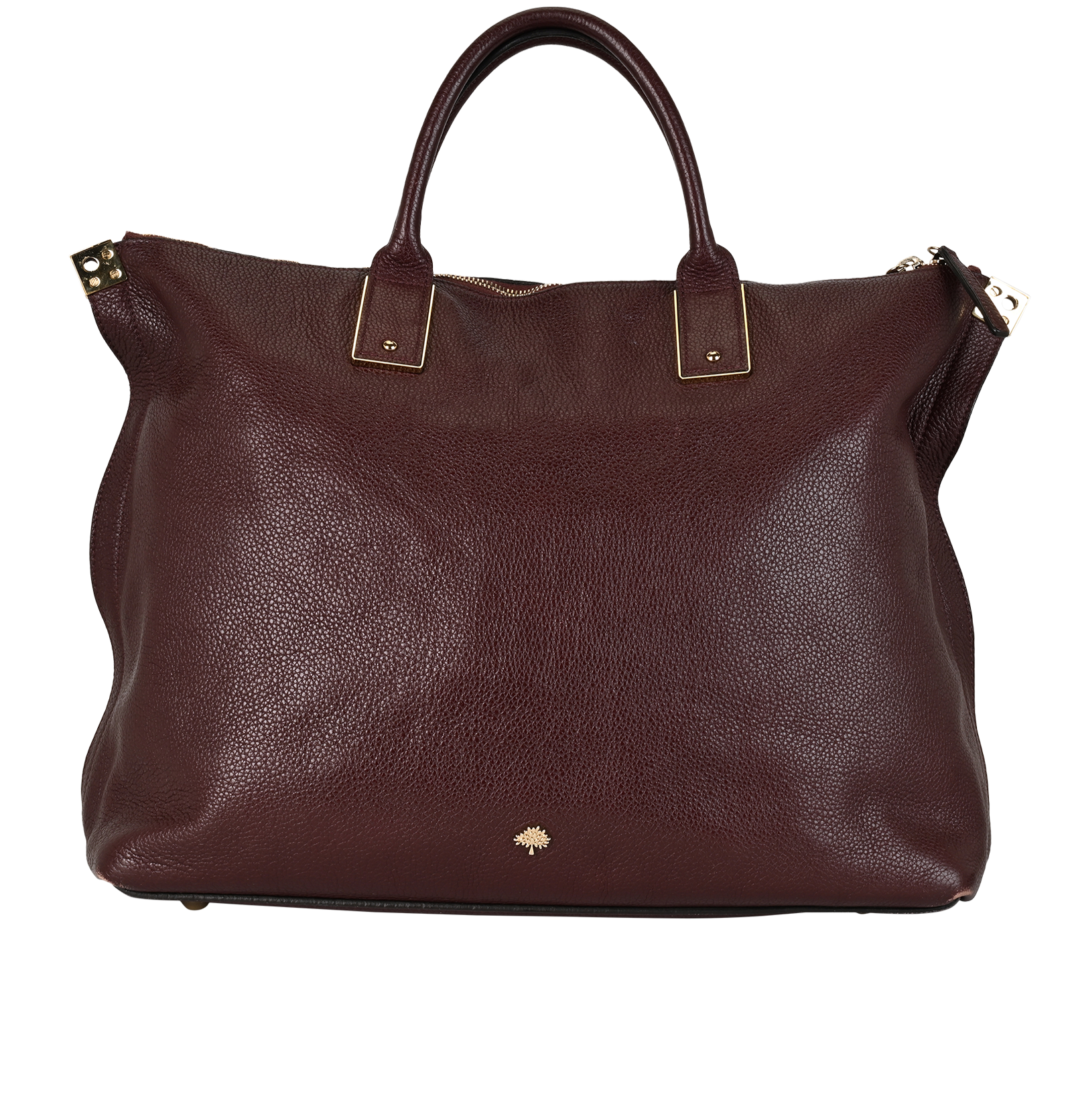 Alice Zipped Tote, &pound;250, Handbags, Burgundy, Leather, Back view